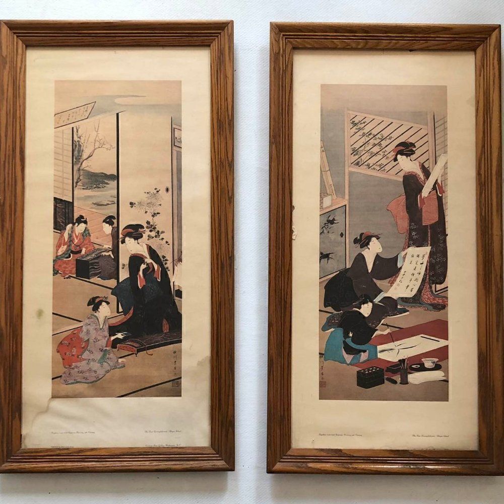 2 VTG Print Joyohiro (1763-1828) Japanese Painting